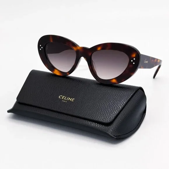 NEW CL40320U 52F, CELINE EYEWEAR, HAVANA BROWN CAT EYE WOMEN SUNGLASSES CELINE NEW CL40320U 52F, CELINE EYEWEAR, HAVANA BROWN CAT  main image 2